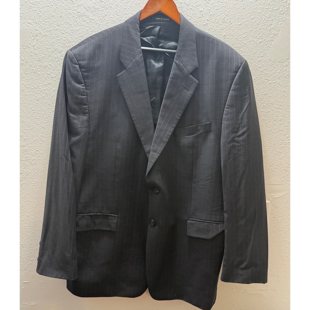 Lauren Ralph Lauren Mens 46R Gray‎ Pinstripe Wool Blazer Sport Coat 2 Button